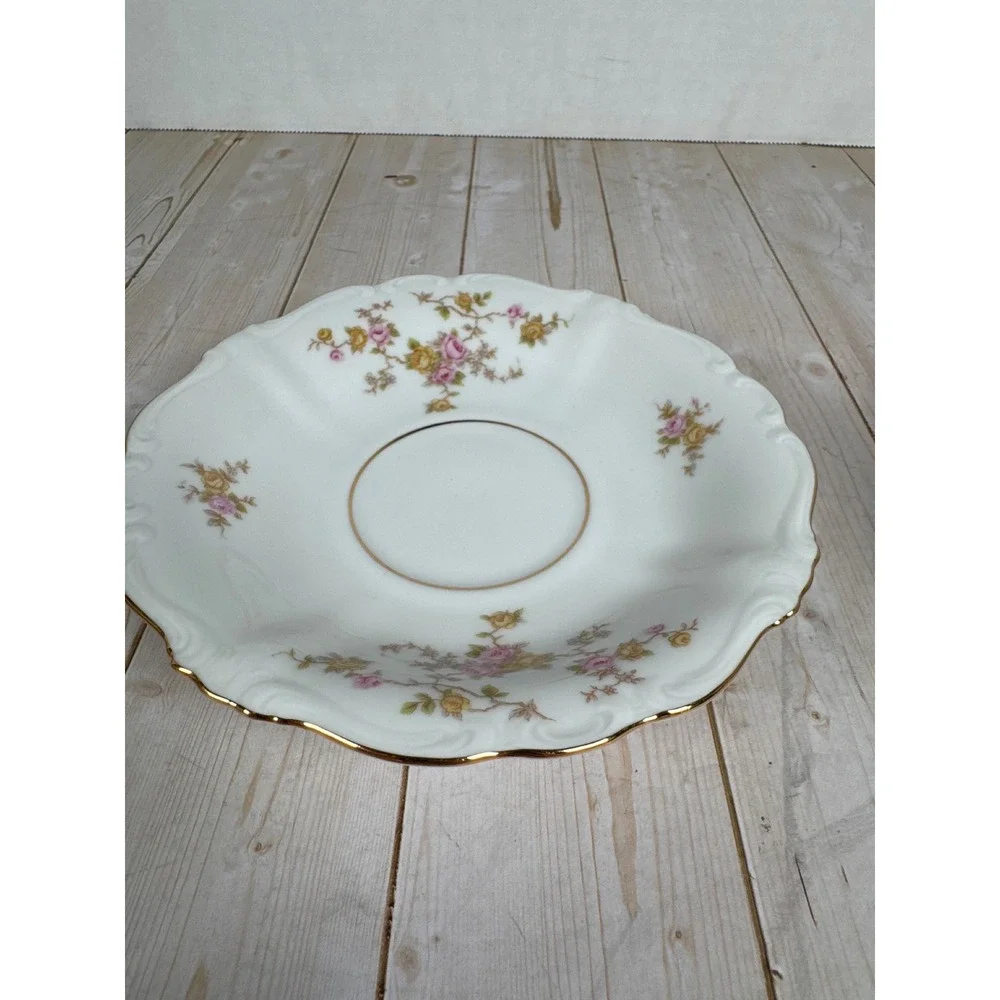 Johann Haviland Michele Footed Coffee Cups & Saucers Set 4 Bavaria Germany